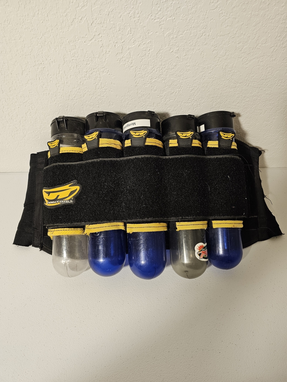 JT Paintball 5+4 Pod Paintball Harness Pack Belt w/ Pods Black/Yellow